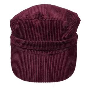 Cato Army Cap Hat Red Corduroy One Size Cadet Style Patrol Flat Top Solid